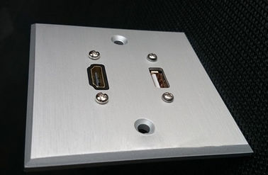 HDMI &amp;amp; USB Aluminium Alloy Wall Plate, Listrik Dinding Socket Untuk Hotel / Rumah
